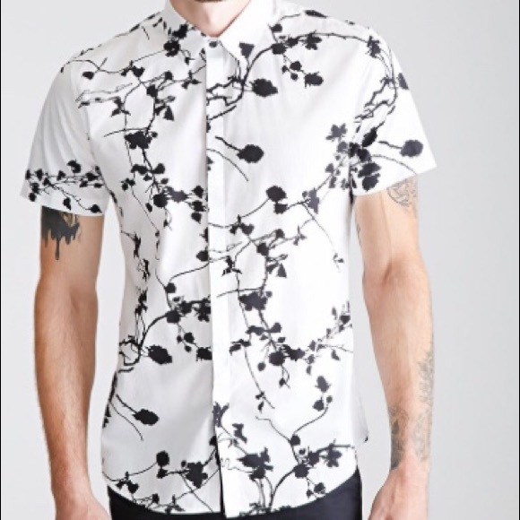Men Cherry Blossom Print Woven Shirt 